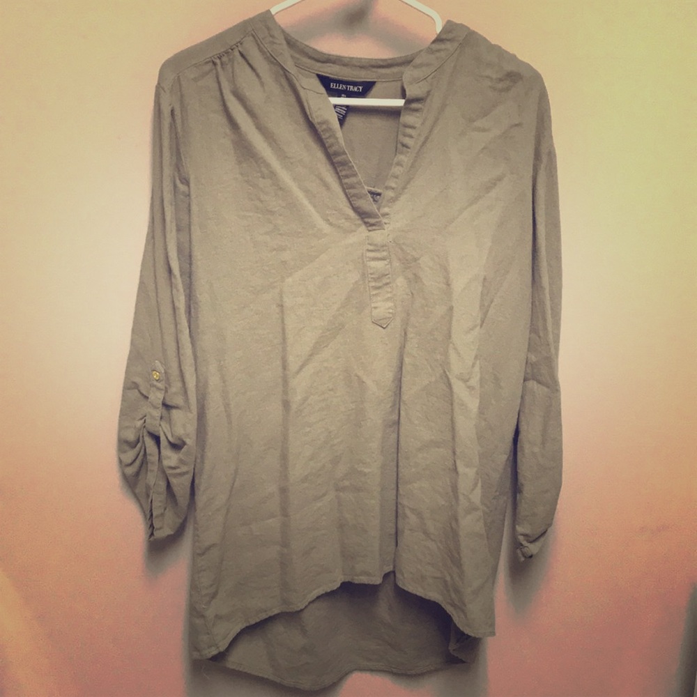 Ellen Tracy Three Quarter Cargo Shirt